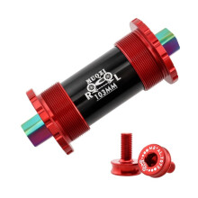 Tretlager bicycle bottom bracket, ceramic bearing, titanium alloy axle, square taper, 103/107/110/113/119mm (Red103mm)