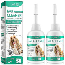 (2Pcs)Dog Ear Cleaner, Ear Mites Treatment For Dogs and Cats, Ear Wipes Ear Drops Wash Ear Cleaner For Pet, Ear Infection Treatment