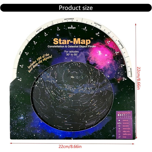 Rotating Star Map for Northern Hemisphere with Clear Constellation Guide and Easy DateTime Alignment 1