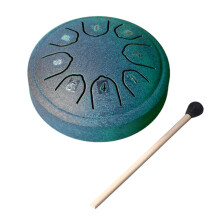4.5 Inch Carbon Steel Tongue Drum 8 Tones C Key Green for Beginners