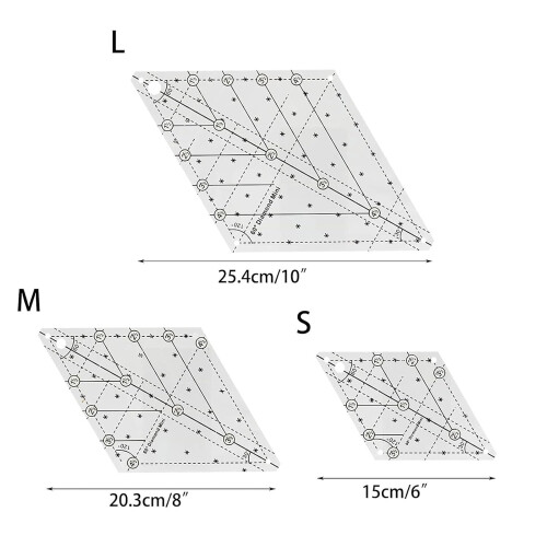 60Degree Quilting Ruler, Clear Patchwork Sewing Template, MediumSized Craft Ruler for Easy Quilting and Sewing 1