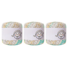 Natural Cotton Thread 3Pcs Soft High Lusters For Knitting And-F