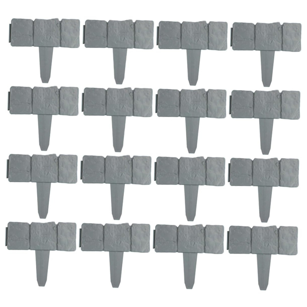 20Pcs Stone Imitation Plastic Garden Edging Fence Weatherproof Hammerin Lawn Border 9412369318183