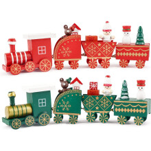 Christmas Atmosphere Wooden Train, Exquisite Wooden Christmas Ornament with Classic Decoration and High Quality Wood for Festive Holiday Cheer
