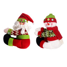 Santa Snowmans Gebreide Star Tree Toppers Wasbare Doek-D