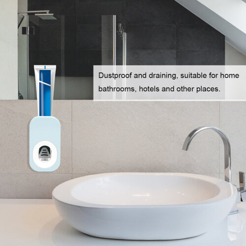 Toothpaste Squeezer Dispenser Hands Free Design Wall Mounted Bathroom Accessories Non Contact Operation Durable Plastic Construction Adjustable Amount 2