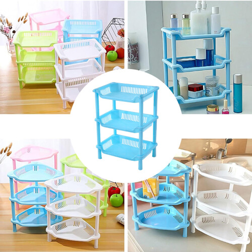 Freestanding Bathroom Shelf for Kitchen Storage, Triangle Storage Rack with Detachable Adjustable Design, Stable and Secure PP Material Organizer with 1