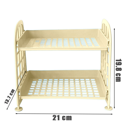 Shelf Organizer for Kitchen Bathroom Vanity, Office Desk Shelf Organizer, Double-Layer Design, Removable Easy to Clean Structure with Foldable Frame a 1