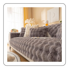 Super Soft Couch Covers, Easy Installation Non-Slip Design Furniture Protector For Living Room (Grey)