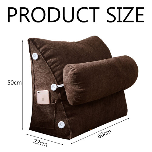 Sophisticated Reading Pillow, Memory Foam Support for Cozy Microfiber Cover, Triangular Design with Adjustable Lumbar Support, Detachable Neck Pillow 1