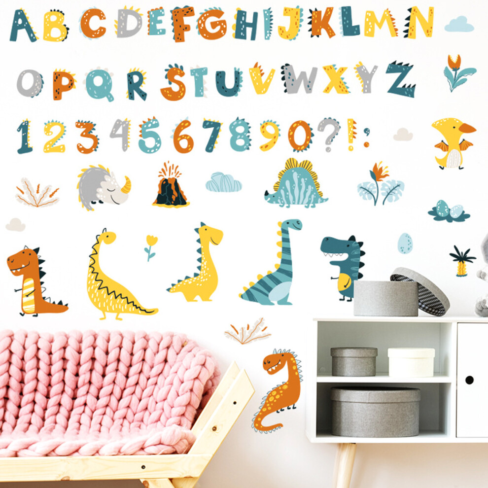 ABC Wall Decals for Bedroom, DIY Easy Peel and Stick Letters Stickers Kids Room Decor Alphabet Art Murals Removable for Nursery Playroom Door Window S
