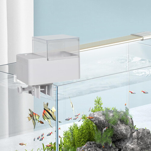 Automatic Fish Feeder with Adjustable Timer for Aquarium or Pond, MoistureResistant Food Chamber 1
