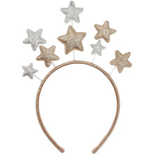 Stilvolle silber-goldene Stern-Creolen für Damen, glitzernde Sterne als Haaraccessoires, hochwertige Legierung und Strasssteine, bequeme Passform,