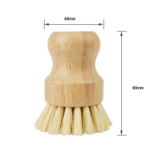 Cepillo para fregar platos para fregadero de cocina, juego de cepillos para platos de bambú, herramienta de limpieza de verduras redonda natural