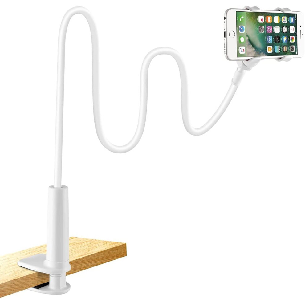 Flexible Long Arm Phone Stand With 360 Degree Adjustable Rotation, Universal Phone Holder For Desk And Bed Use, Gooseneck Bracket Mount With Stable 9128293754026