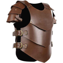 Medieval Leather Chest Armour Viking Gothic Chest Armour Chest Protector Renaissance Cosplay Knight Battle Armor for Halloween Theme Party Brown