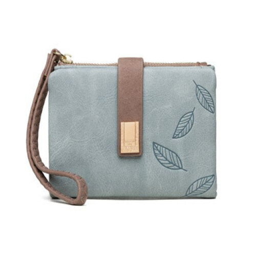 High-Quality Pu Leather Wallet, Adjustable Strap & Minimalist Style, Rfid Blocking, Exquisite Workmanship Small Wristlet, Compact Design, Blue
