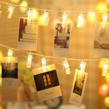Fairy String Lights With Clips, Battery Operated, Decorative Lights For Indoor Outdoor Use, Warm White Light, Memory Display, Portable String Light