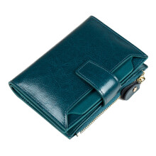 Bifold Wallet Women, Genuine Leather Small Wallet With Rfid Blocking Technology, Zipper Coin Pocket, Card Holder, Id Window, Compact Design,