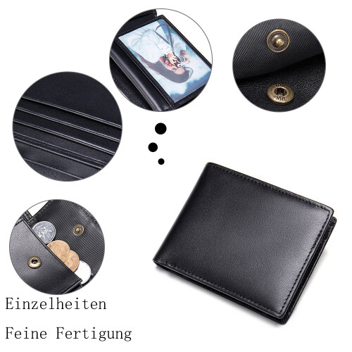 Secure Bifold Wallet, Men's Genuine Leather Wallet with RFID Blocking, Timeless Durability and Practical Design, Elegant Gift Box Provided 2