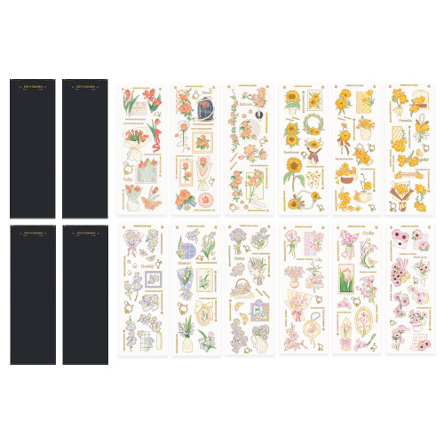 Κατασκευές DIY, Διακοσμήσεις Planner, Αυτοκόλλητα λουλουδιών από διαφανές χαρτί PET για