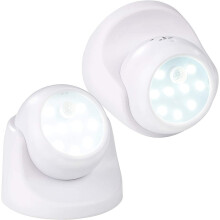 Luz de LED SMD ultrabrilhante com sensor de movimento, alimentada por bateria, com cabeça giratória e fácil instalação para iluminação noturna