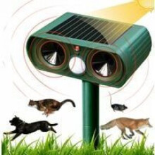 Ultrasonic Pest Repeller, Garden Protector with Motion Detection & Solar Charging for Cats Dogs Rabbits Birds Mice Deer Foxes, Easy Installation & IP6