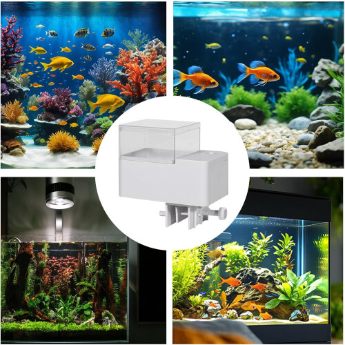 Automatic Fish Feeder with Timer, Large Capacity MoistureResistant Aquarium Feeder for Pellets and Flakes 1