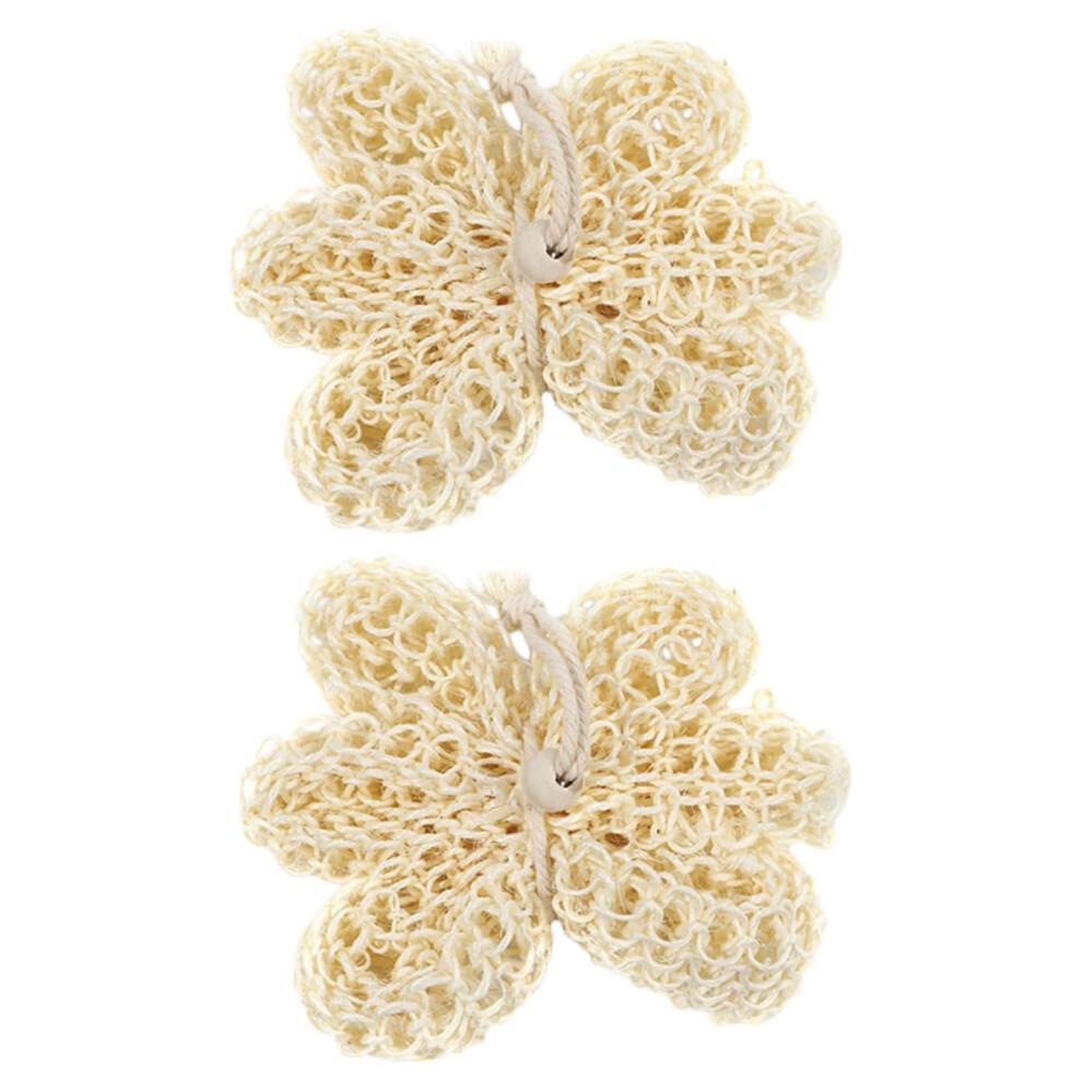 Sisal Body Scrubbers TwoPack Exfoliating Bath Loofah, Gentle Skin Exfoliator, Natural Sisal Shower Balls