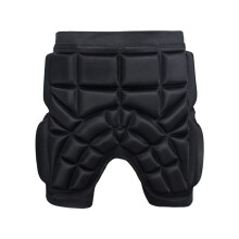 Padded hip shorts for kids, impactresistant, breathable, lightweight, black.