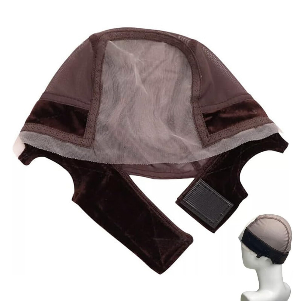 Unisex Brown Wig Cap Velvet Nonslip Grip Band For Wig Making, Lightweight For Cosplay And Parties