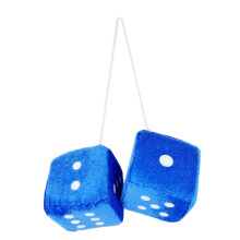 2Pcs Classic Fuzzy Dice for Rear View Mirror Retro Washable Plush Car Hanging Ornament Decor