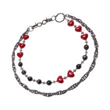 Unisex Punk Heart Beaded Pants Chain for Adult Trousers-S1