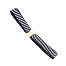 Lightweight Polyester Belt-blue white blue colo square buckle