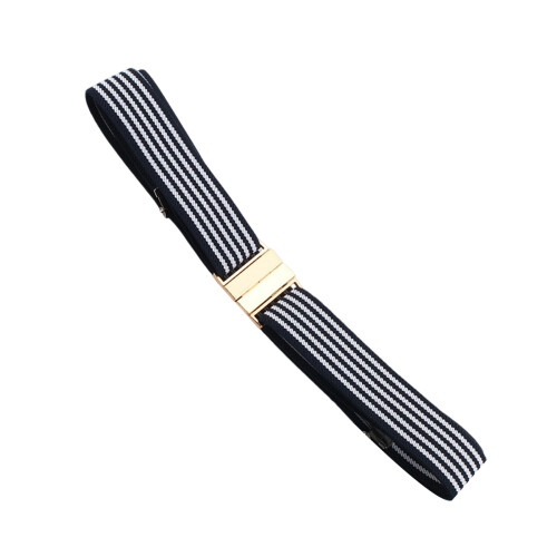 Lightweight Polyester Belt-blue white blue colo square buckle