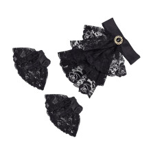 Women False Collar Drama Play Decorative Wrist-black scarf