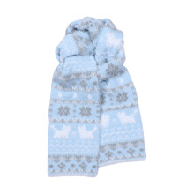 Warm Animal Print Knitted Scarf Lightweight Practical-Blue cat