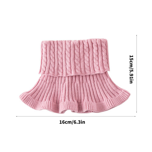 Practical Neck Warmer Knitted Turtleneck Elastic-skin powder 2