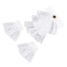 Women False Collar Drama Play Decorative Wrist-white scarf