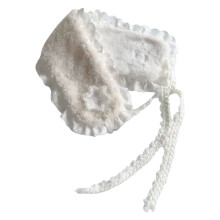 Écharpe en fausse laine pour femmes,- Bordure en coton blanc