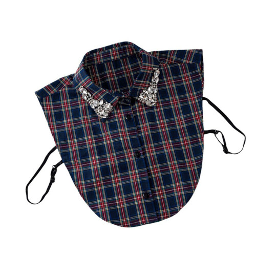 Quick Release False Shirt Collar Crystal Detail Durable-Blue