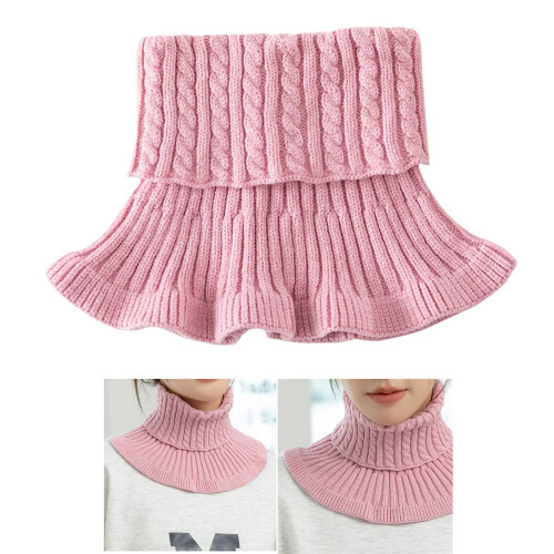 Practical Neck Warmer Knitted Turtleneck Elastic-skin powder 1