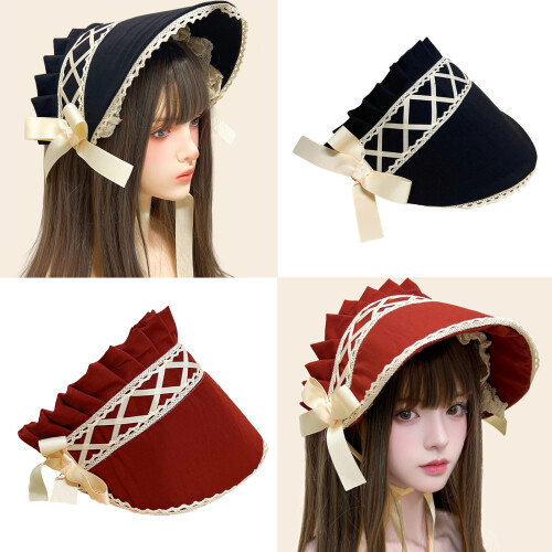 Lace Bowknot Bonnet Hat Soft Comfortable Costume Hat-Green 1