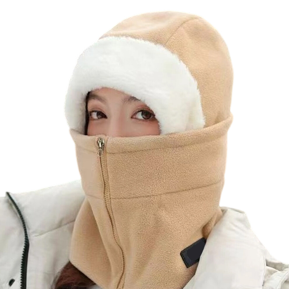 Extreme Cold Weather Neck Gaiter Hat Windproof Earflaps-Khaki 7704000739368