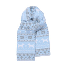 Écharpe d'hiver légère Fair Isles tricot chats Design-Chiot bleu
