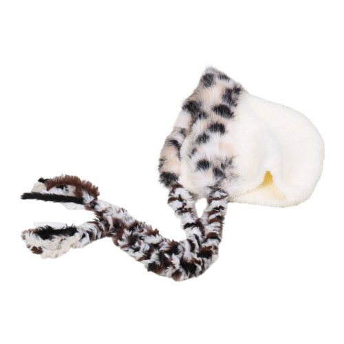 Kids Plush Cats Ear Hat Breathable Durability-Milky white