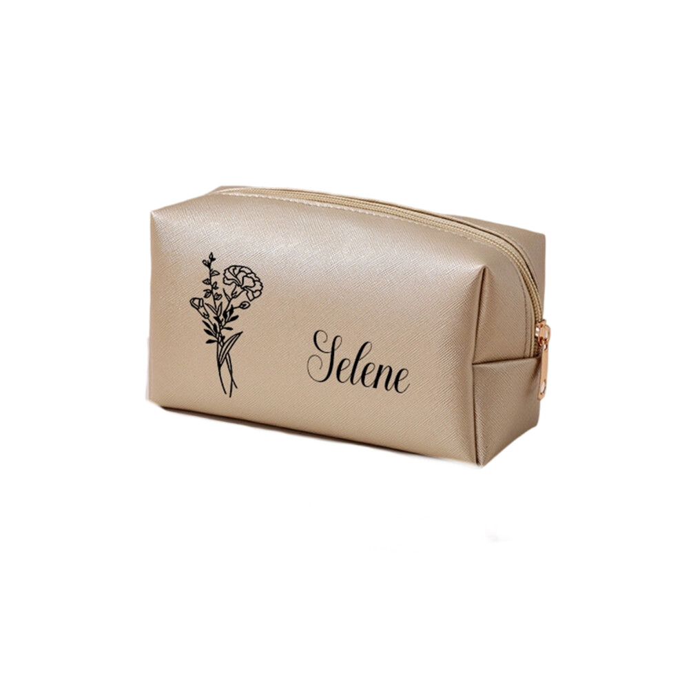 PU Makeup Storage Pouch Large Space Waterproof Materials-khaki
