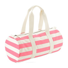 (One Size, Natural/Pink) Westford Mill Nautical Barrel Bag