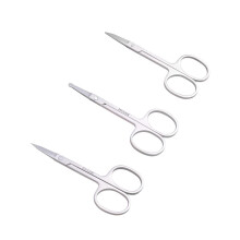 3 Packs Stainless Steel Curved Eyebrow and Nose Hair Scissors Set