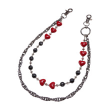 Heart Beaded Waist Chain Punk Pants Chain for Jeans Shorts-S1